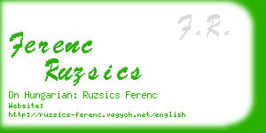 ferenc ruzsics business card